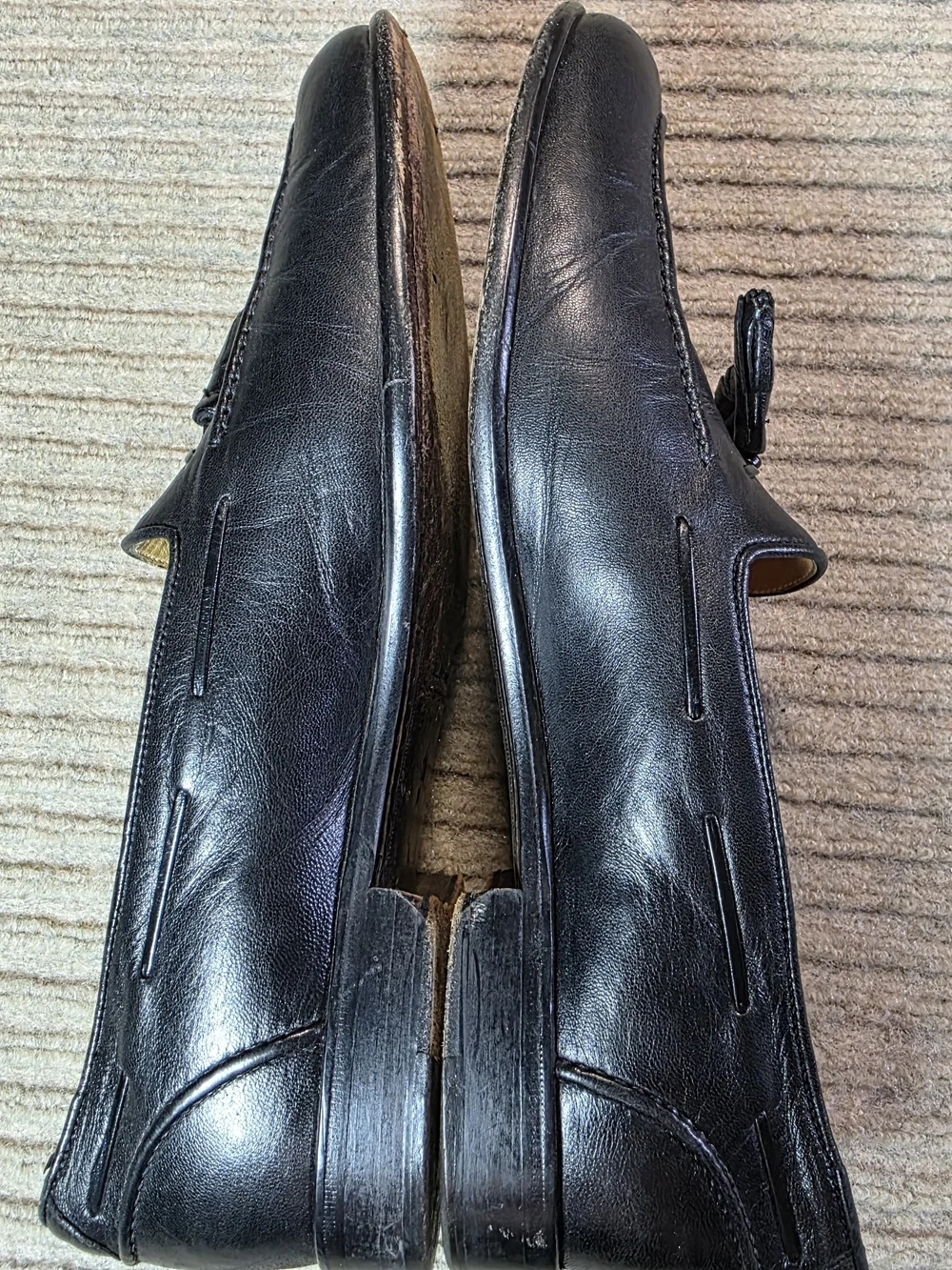 Zelli Loafers Shoes Mens Size 11 M Black Leather Tassel Handcrafted Italy.